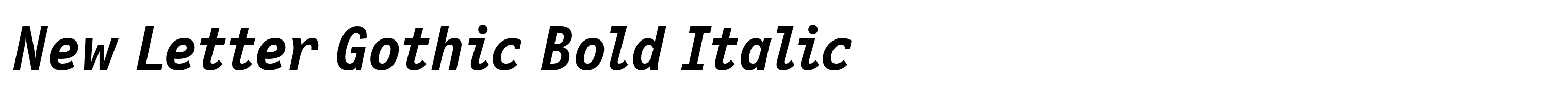 New Letter Gothic Bold Italic